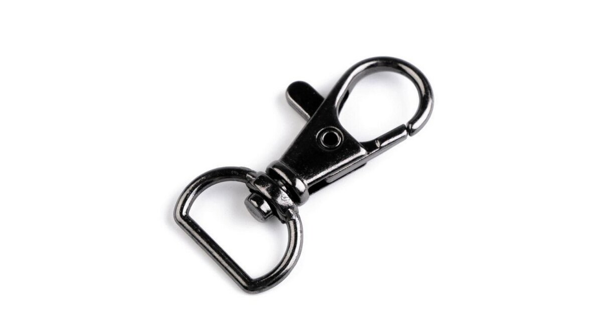 Metal carabiner, black nickel, width 12 mm | FabricsHouse.com