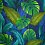 Decorative waterproof fabric with leaves, digital print