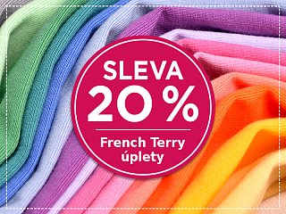 Jednobarevné French Terry úplety se slevou 20 %
