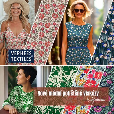 Nové potištěné viskózy od dodavatele Verhees Textiles k objednání