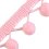 Braid with pompoms light pink, width 30 mm