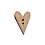 Button wooden decorative heart