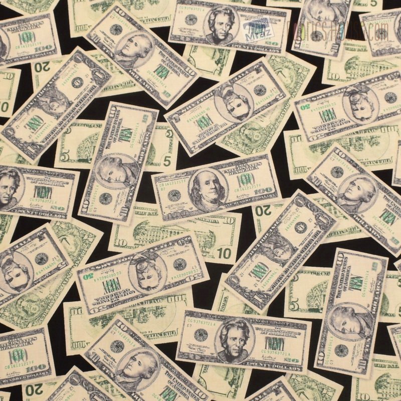 Cotton Money United States Dollar USD Rich Pleasures /& Pastimes Cotton Fabric Print by the Yard D563.52 ETJ-5211-1MONEY