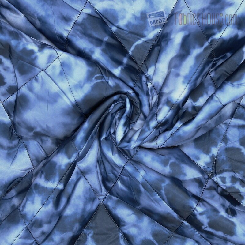 Quilted fabric with batik pattern