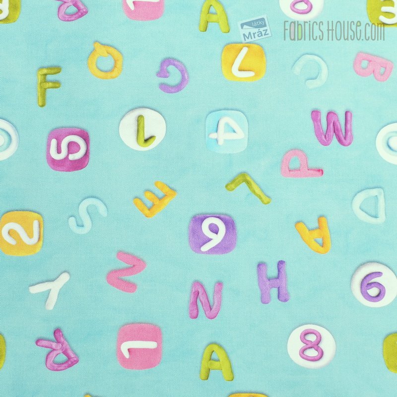 Decorative Fabric With Letters And Numbers