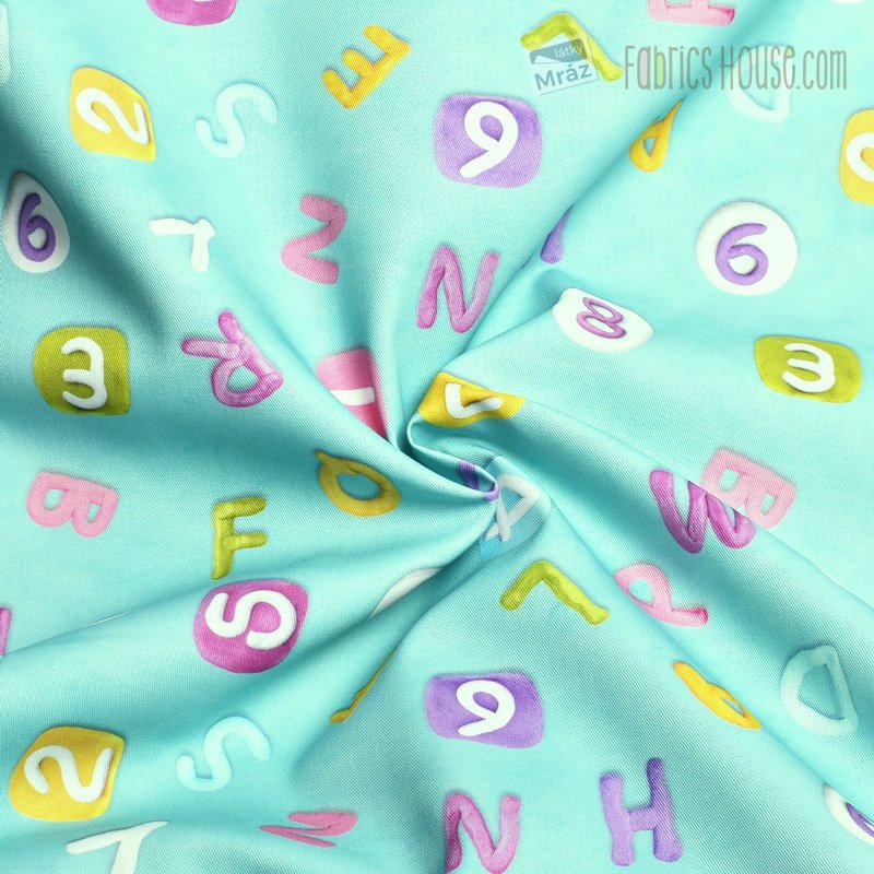 Decorative Fabric With Letters And Numbers
