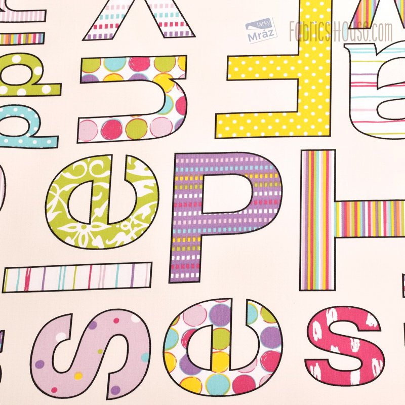 Decorative Fabric With Letters