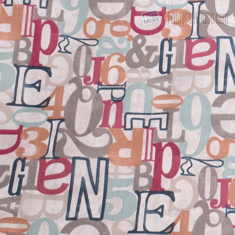Decorative Fabric With Numbers And Letters