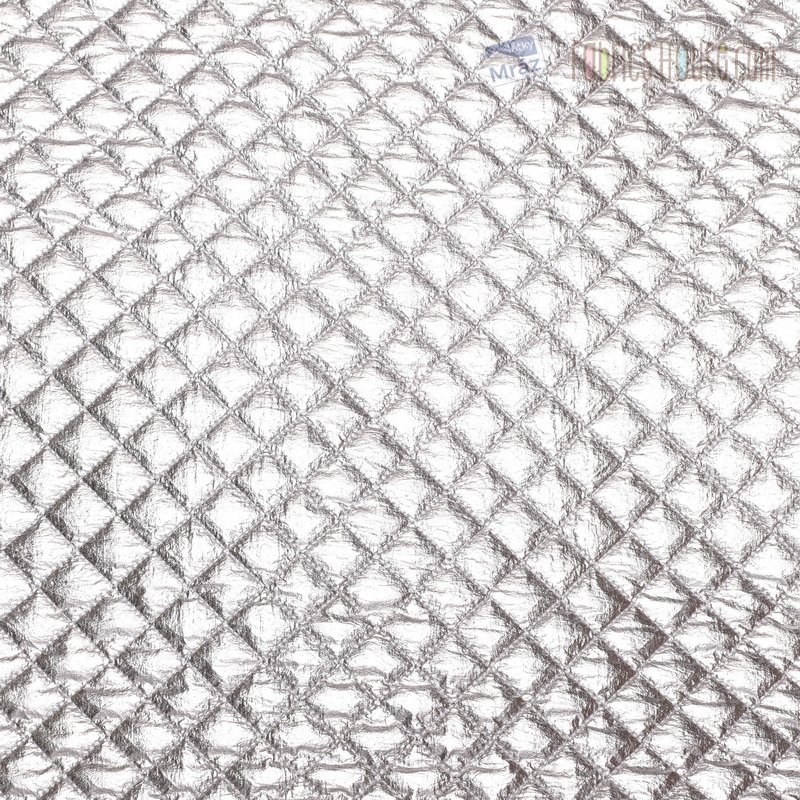 Quilted shiny fabric silver